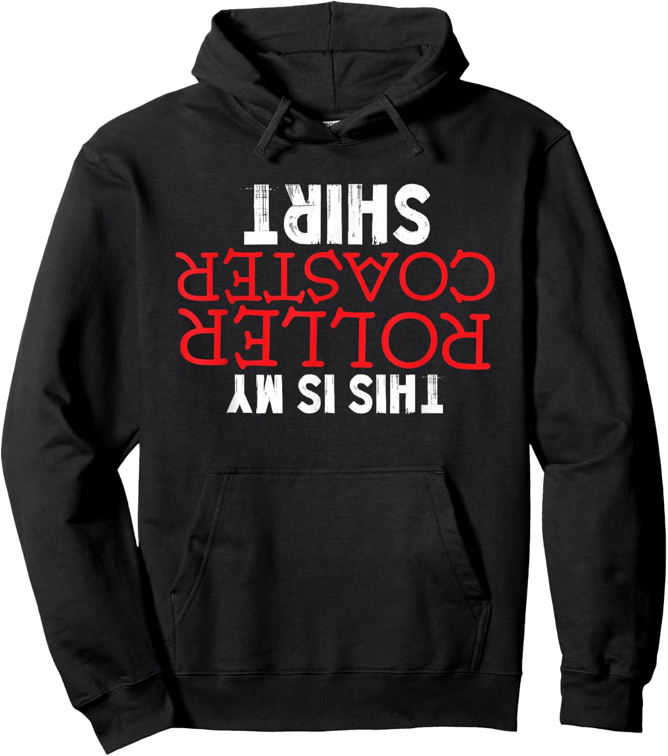 Roller Coaster Upside Down Funny Amusement Theme Park Hoodie - Hoodie | Black