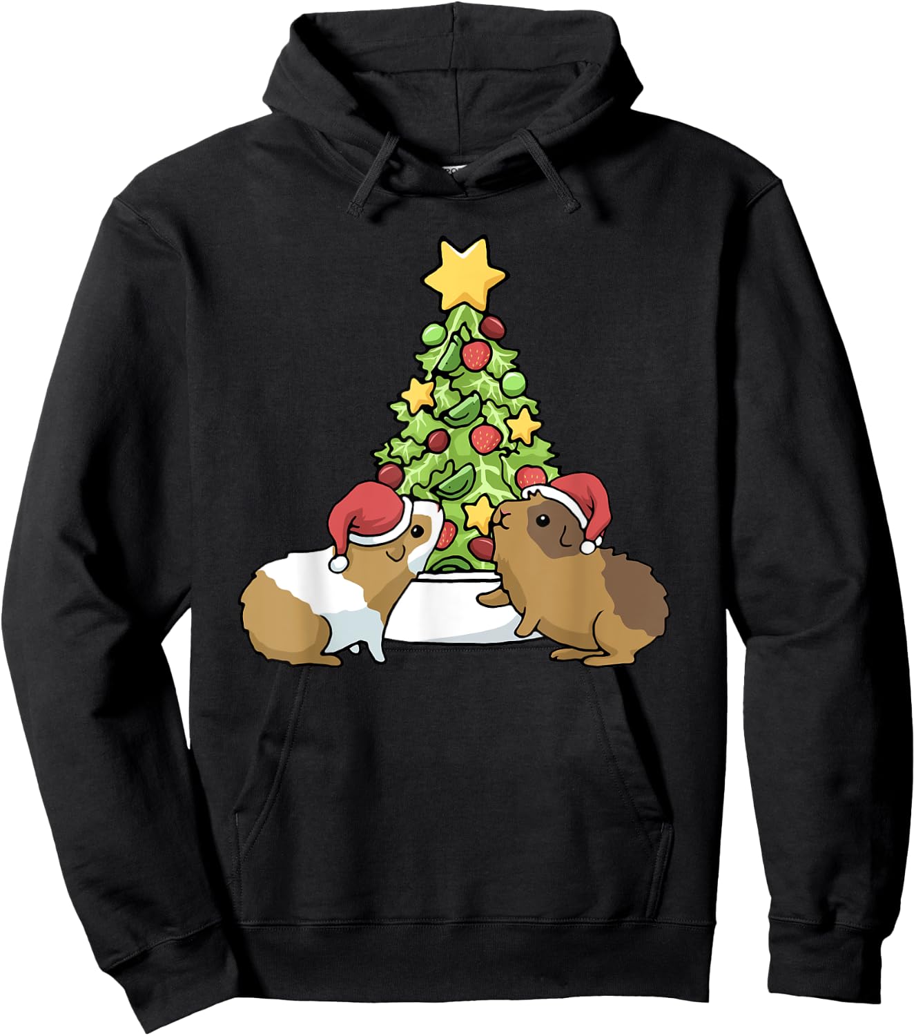 Guinea Pig Christmas Guinea Pigs Before Christmas Tree Hoodie - Hoodie | Black
