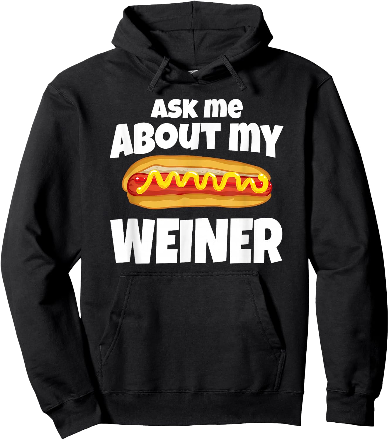 Hot Diggity Dog by DBA.dezines Ask Me about my Weiner Black Small Hoodie - Hoodie | Black