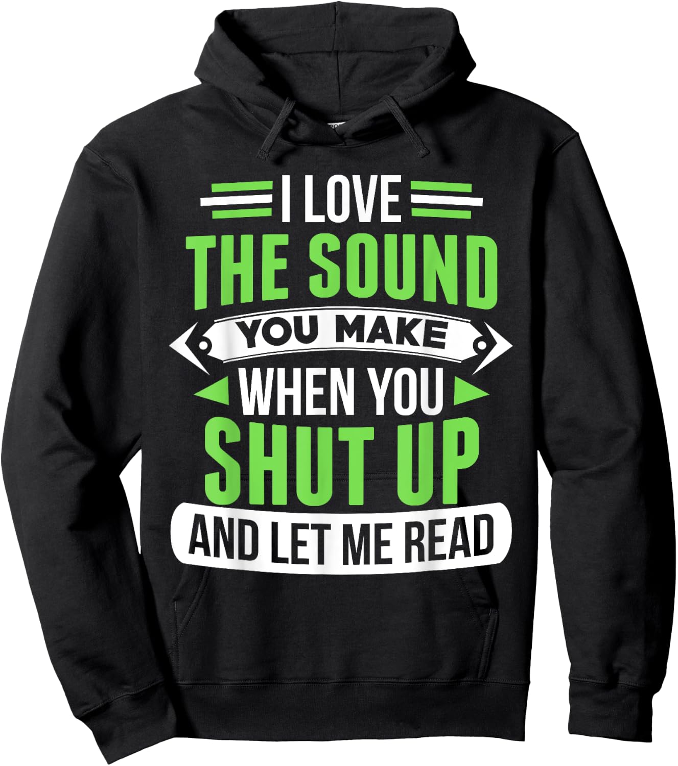Shut Up And Let Me Read Funny Bookworm Hoodie - Hoodie | Black
