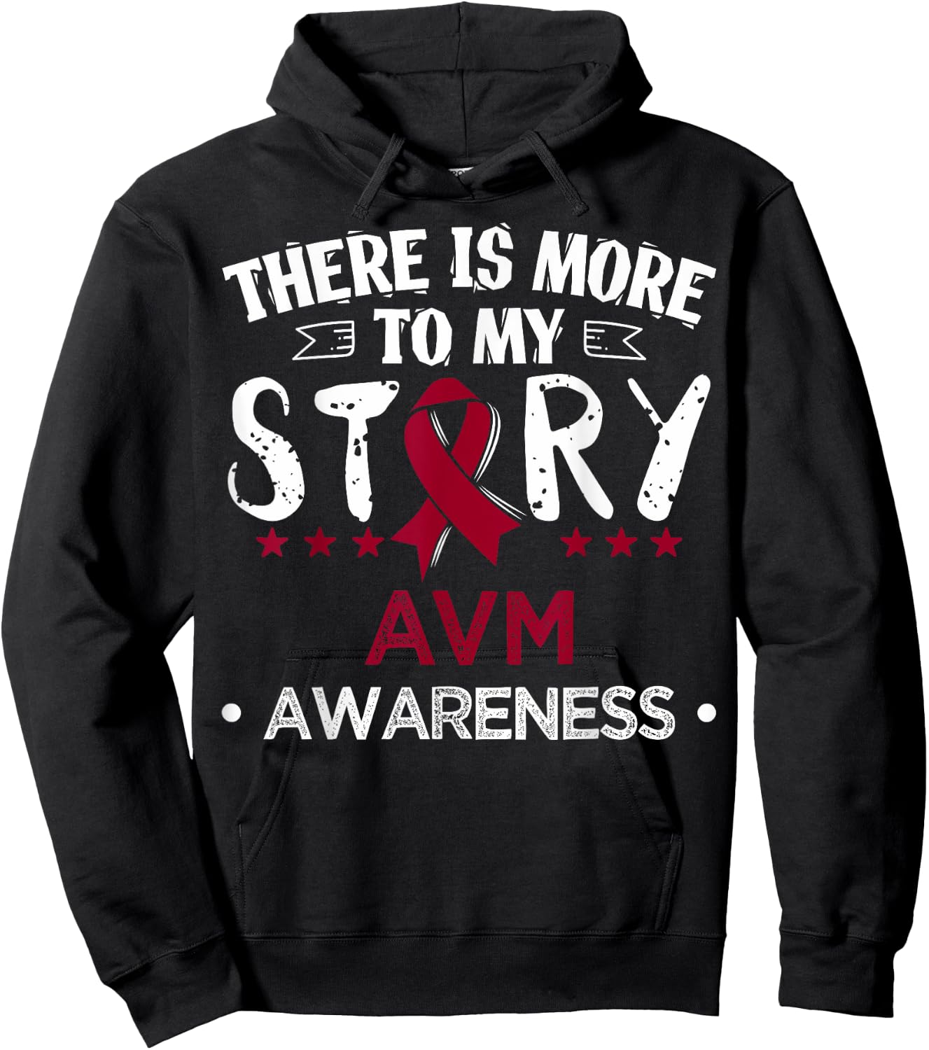 Arteriovenous Malformation Burgundy Awareness Ribbon Hoodie - Hoodie | Black