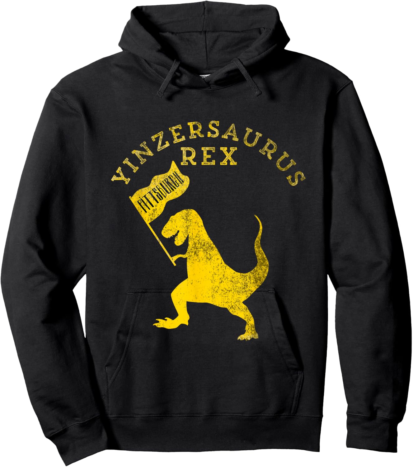 Yinzersaurus Rex T-Rex Funny Pittsburgh Yinzer Dinosaur Gift Hoodie - Hoodie | Black