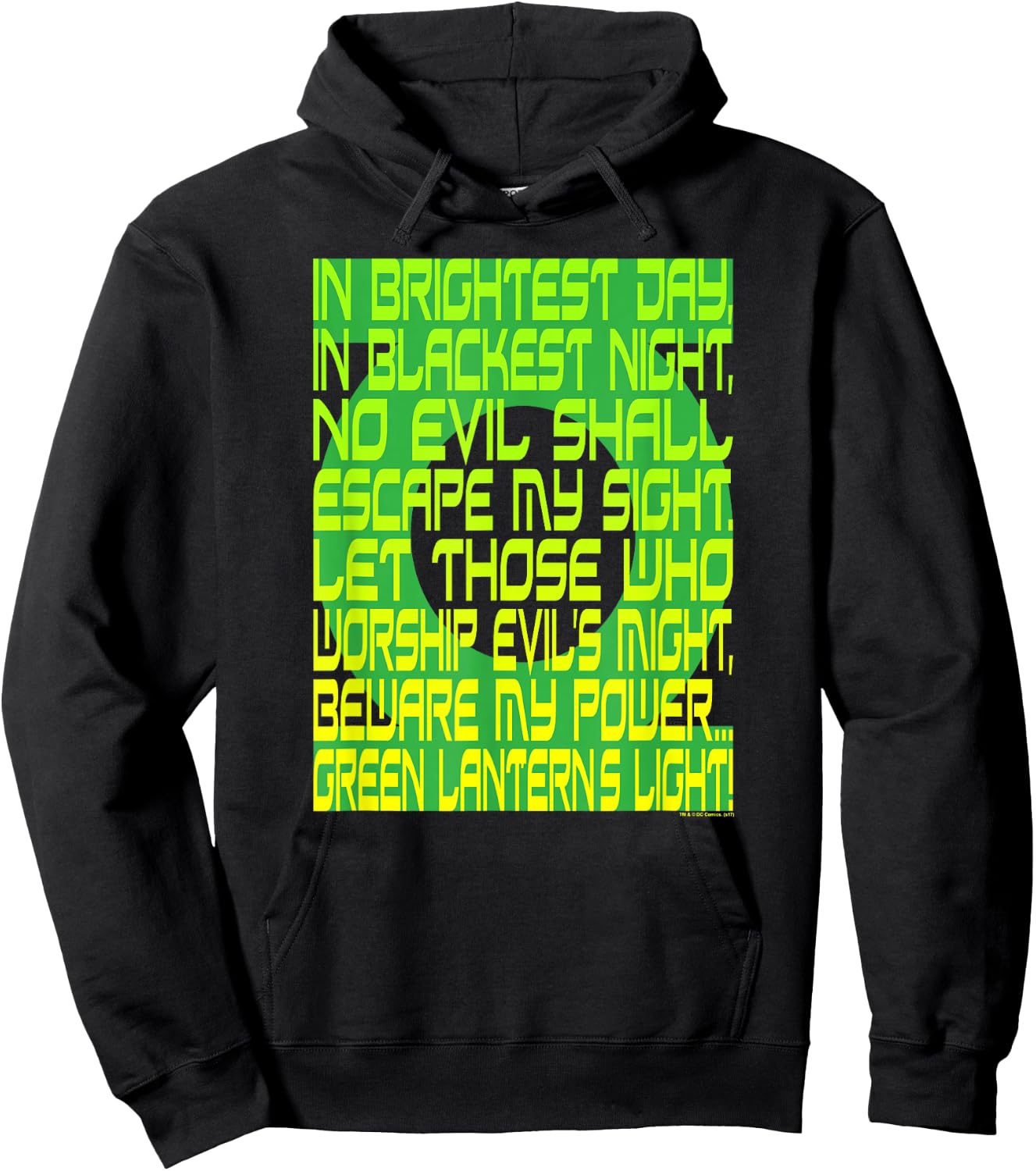 DC Comics Green Lantern Oath Black Hoodie - Hoodie | Black