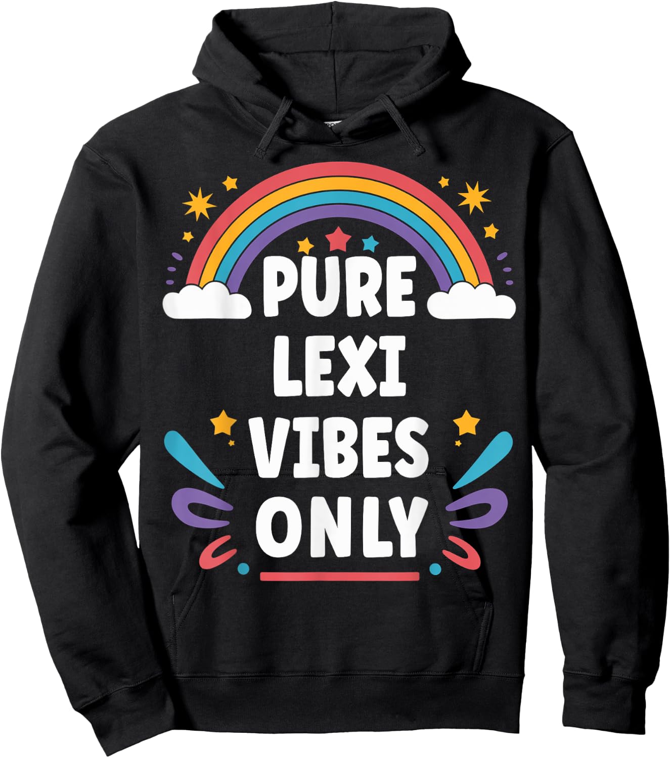 LEXI Vibes Only Cute Retro Girls LEXI Name Hoodie - Hoodie | Black