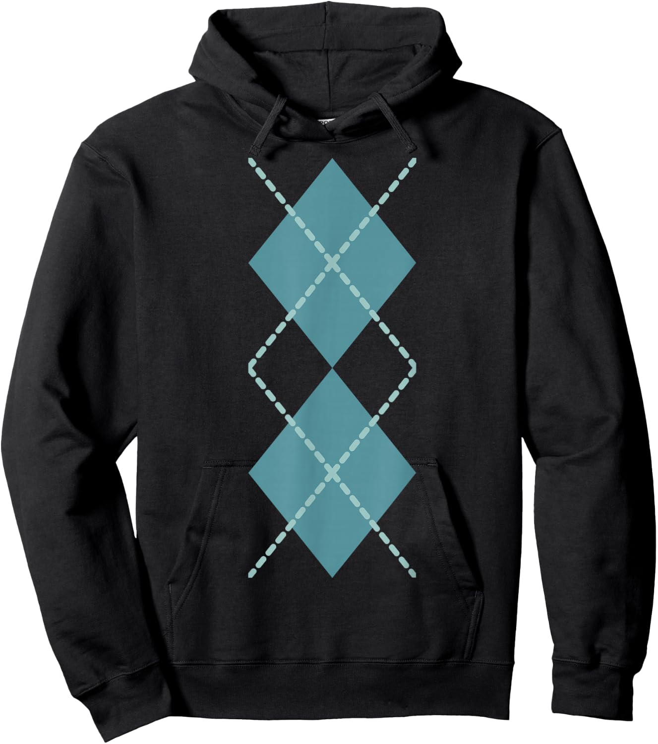 Suncookiez Retro Rockabilly Turquoise Argyle - Women's Classic Fit - Black - Small Hoodie - Hoodie | Black