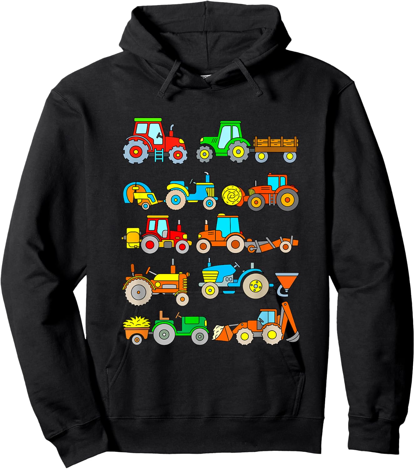 Tractor Toddler Boys Kids Farm Hoodie - Hoodie | Black