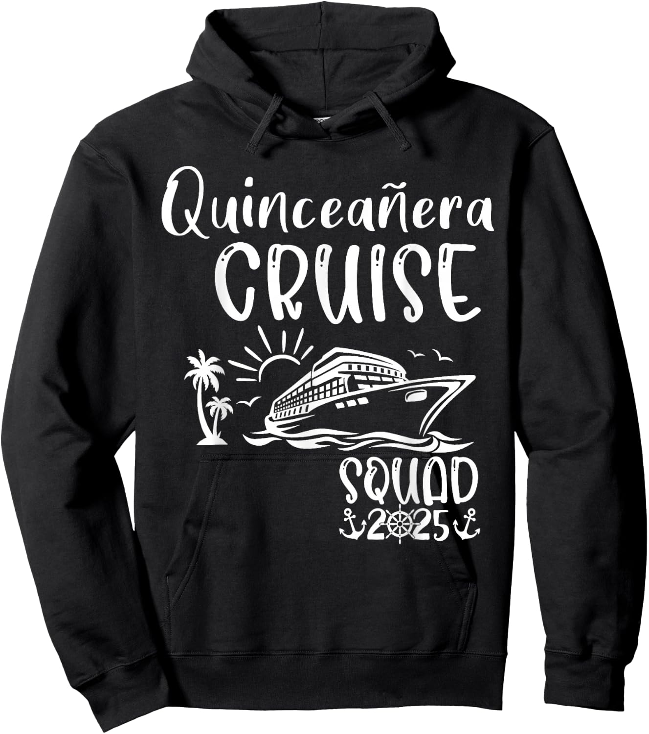 Quinceañera Cruise Squad 2025 Holiday Trip Family Matching Hoodie - Hoodie | Black