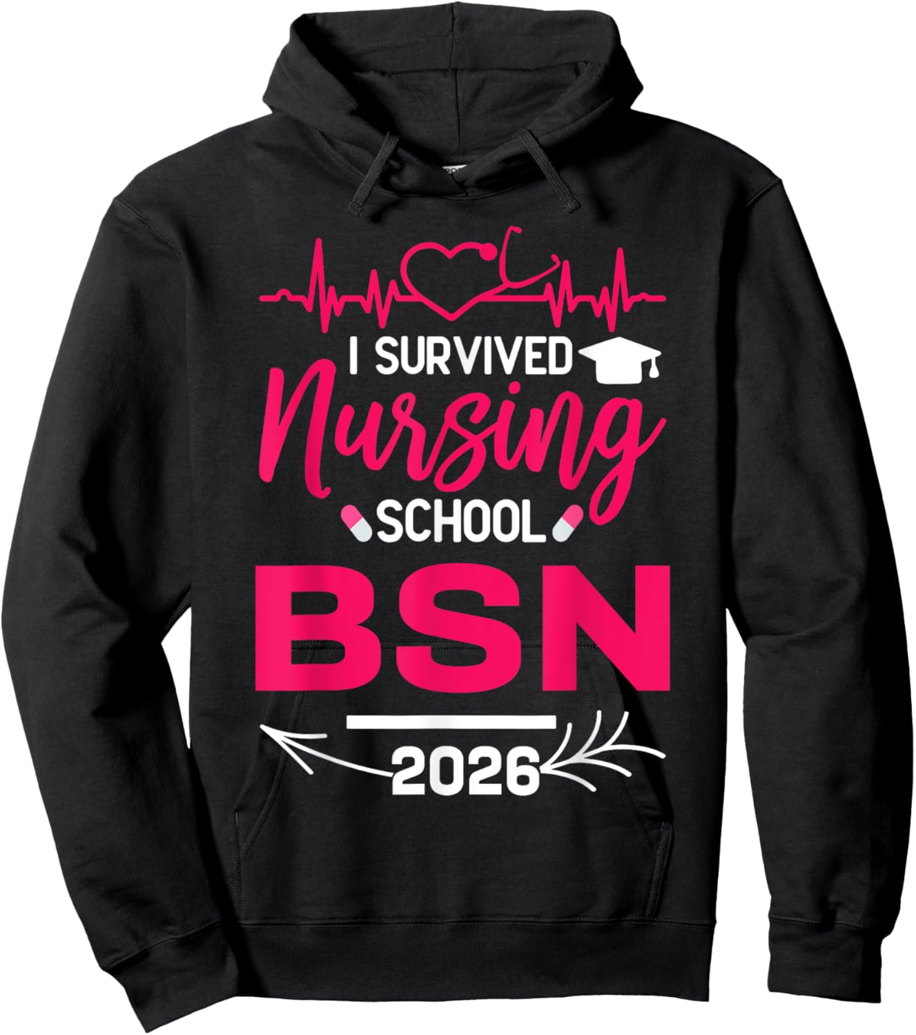 Nurse Est 2026 Rn Nursing School Graduation Graduate BSN Hoodie - Hoodie | Black