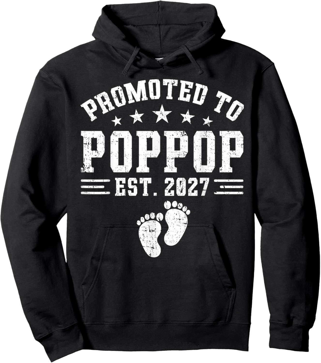 Poppop Est 2027 Promoted to Poppop Baby Announcement Hoodie - Hoodie | Black