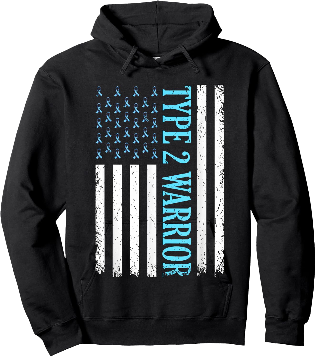 Type 2 Warrior Diabetes Awareness Diabetic Gifts Men Women Hoodie - Hoodie | Black
