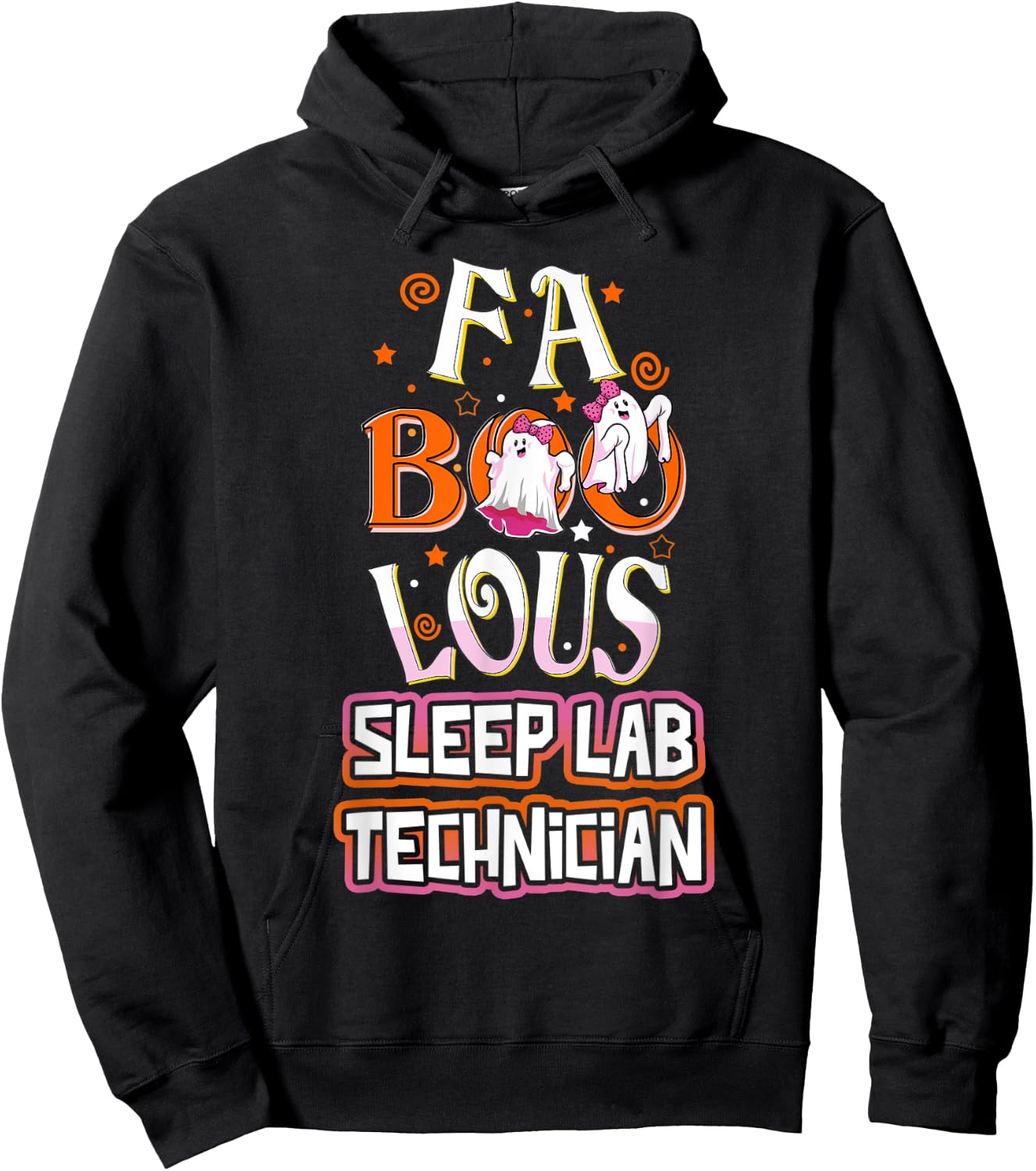Fa BOO Lous Sleep Lab Technician Tech Cute Ghost Halloween Hoodie - Hoodie | Black