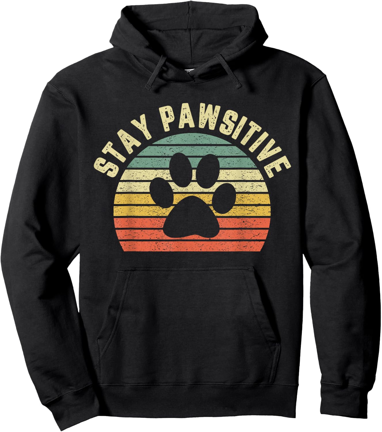 Funny Stay Pawsitive Shirt Dog Veterinarian Shirt Retro Hoodie - Hoodie | Black