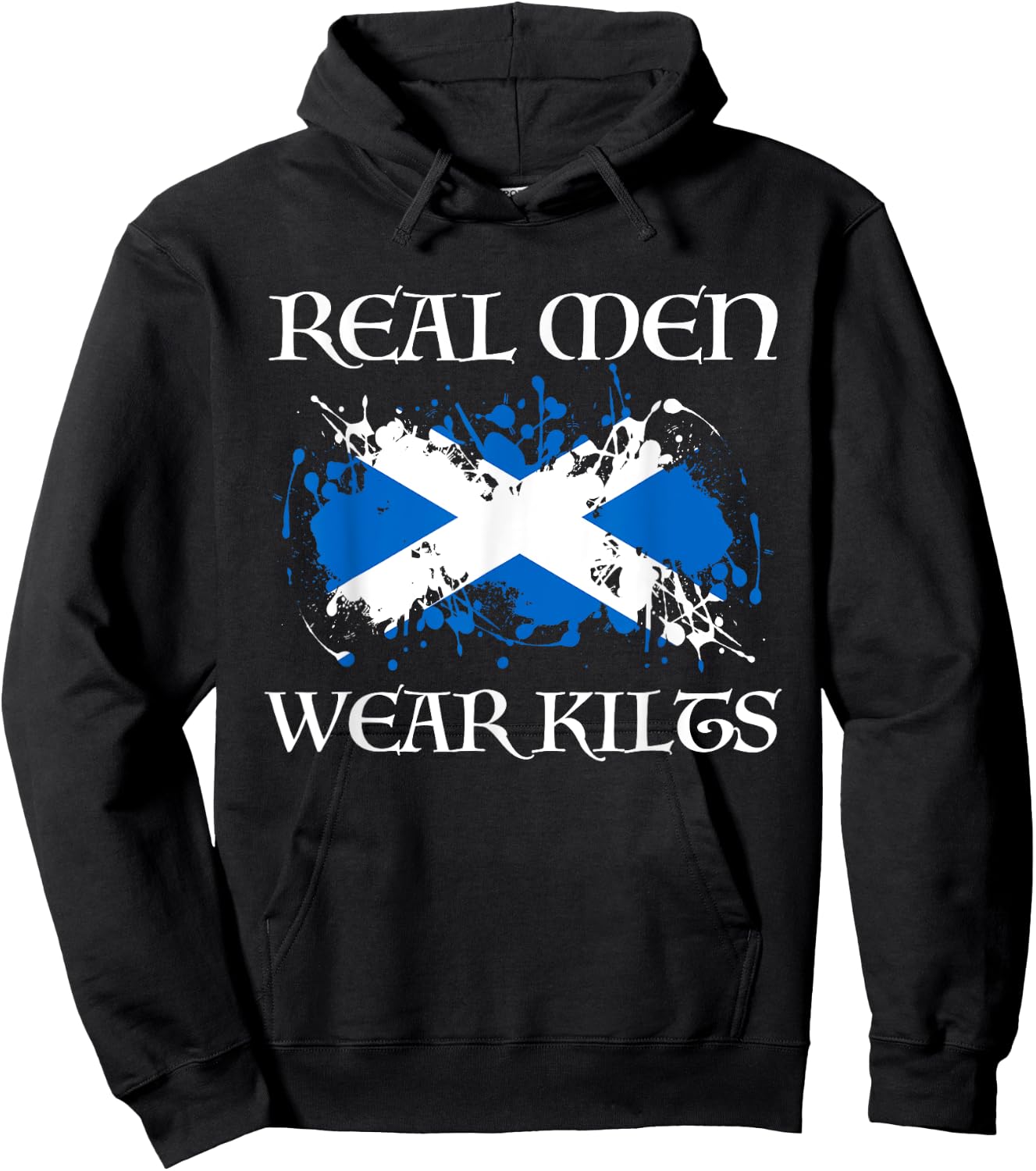 Real Men Wear Kilts T Shirt Scotland Scottish Pride Gift Hoodie - Hoodie | Black