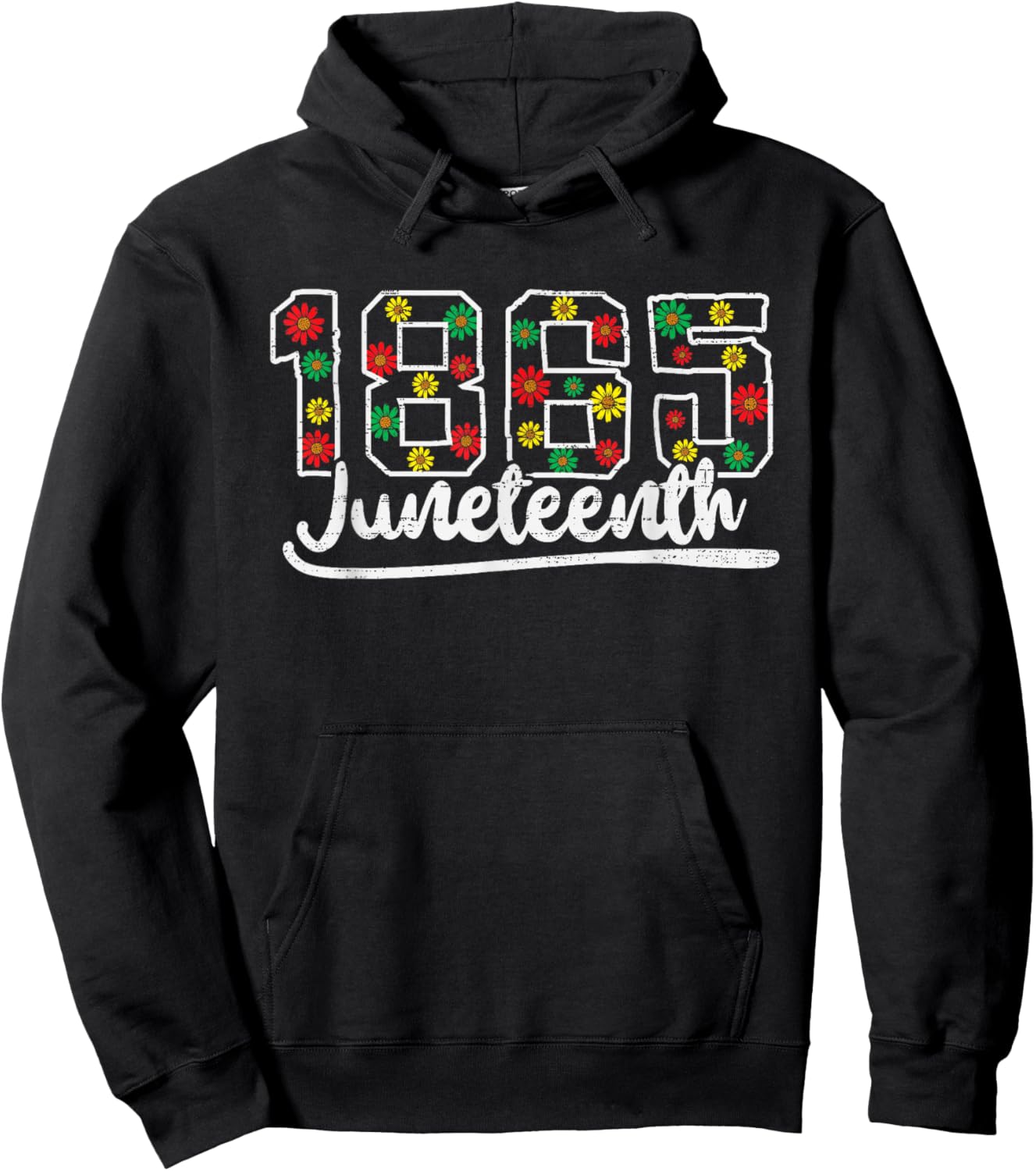 Juneteenth 1865 Floral Freedom African June 19th Hoodie - Hoodie | Black