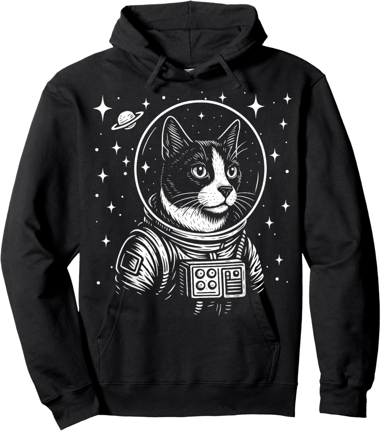 Astronaut Tuxedo Cat Space Galaxy Cat Lovers Hoodie - Hoodie | Black