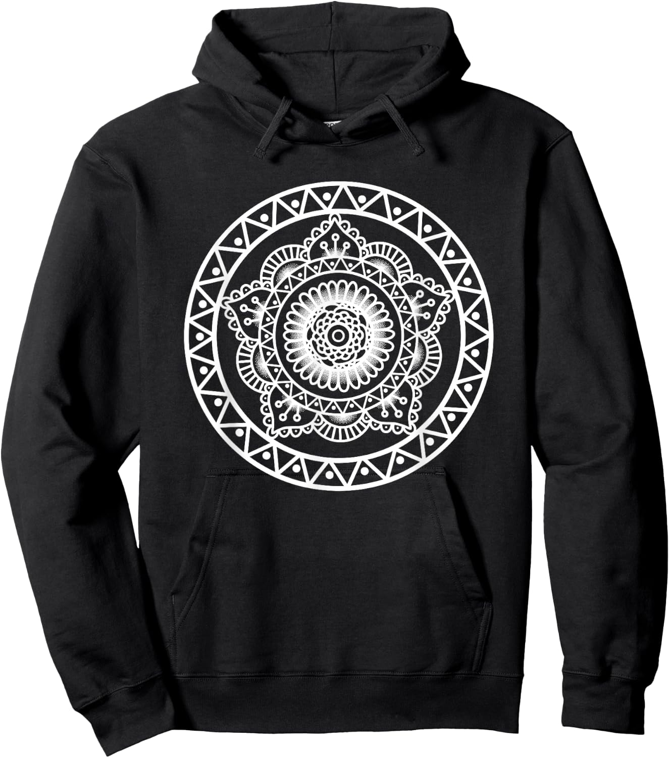 Prana Art Sacred Geometry Vibration Yoga Mandala Hoodie - Hoodie | Black