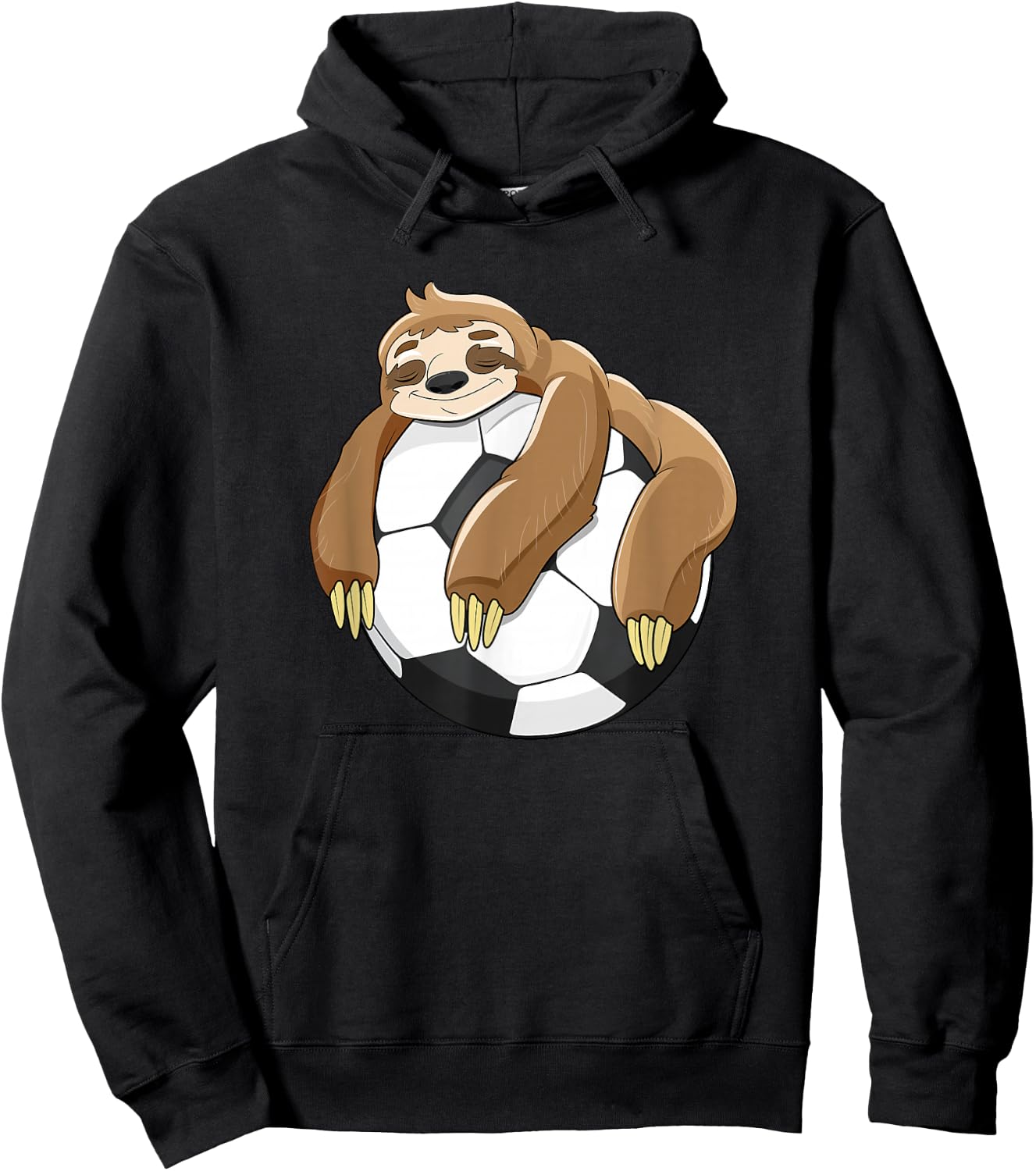Lazy Sloth Soccer Shirt Soccer Lover Team Ball Kids Sport Hoodie - Hoodie | Black