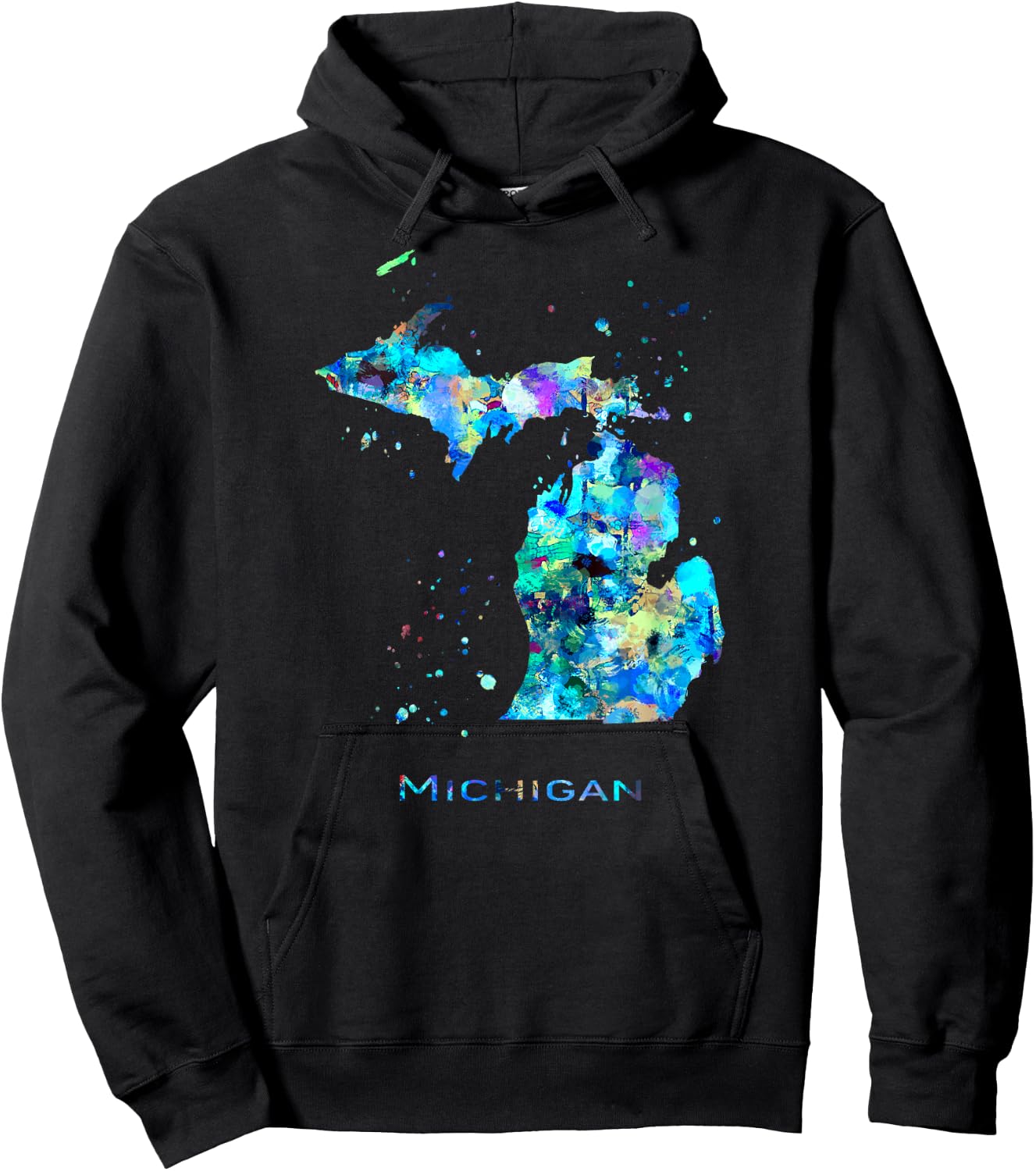 Michigan Map Hoodie - Hoodie | Black