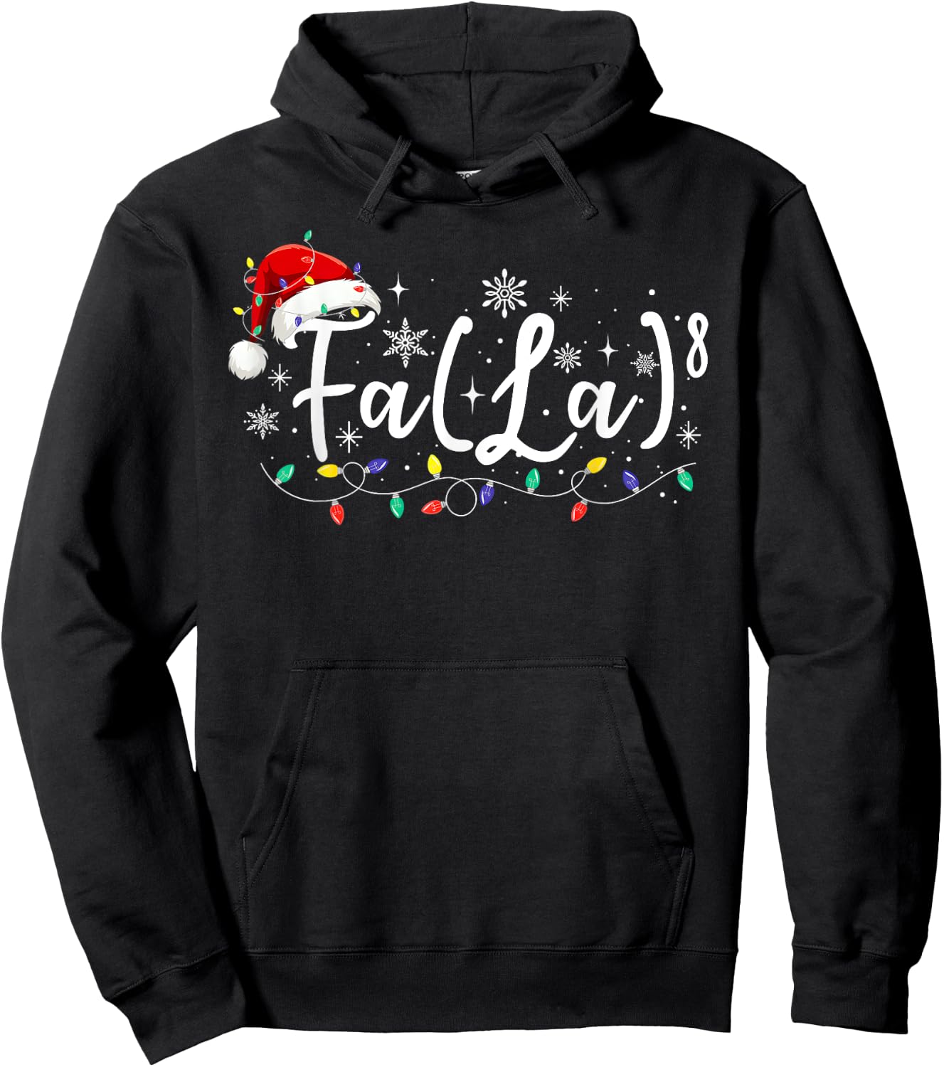 FA (LA)8 Funny Christmas Santa Fa La Math Teacher Student Hoodie - Hoodie | Black