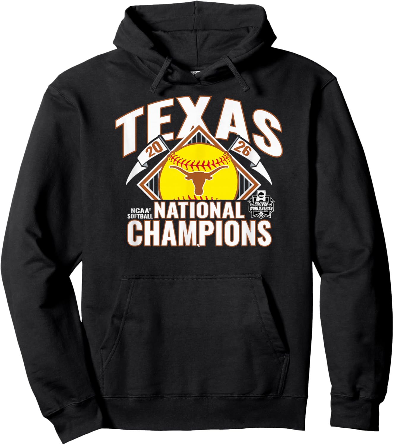 Texas Longhorns National Champs 2026 Softball WCWS Bracket Hoodie - Hoodie | Black