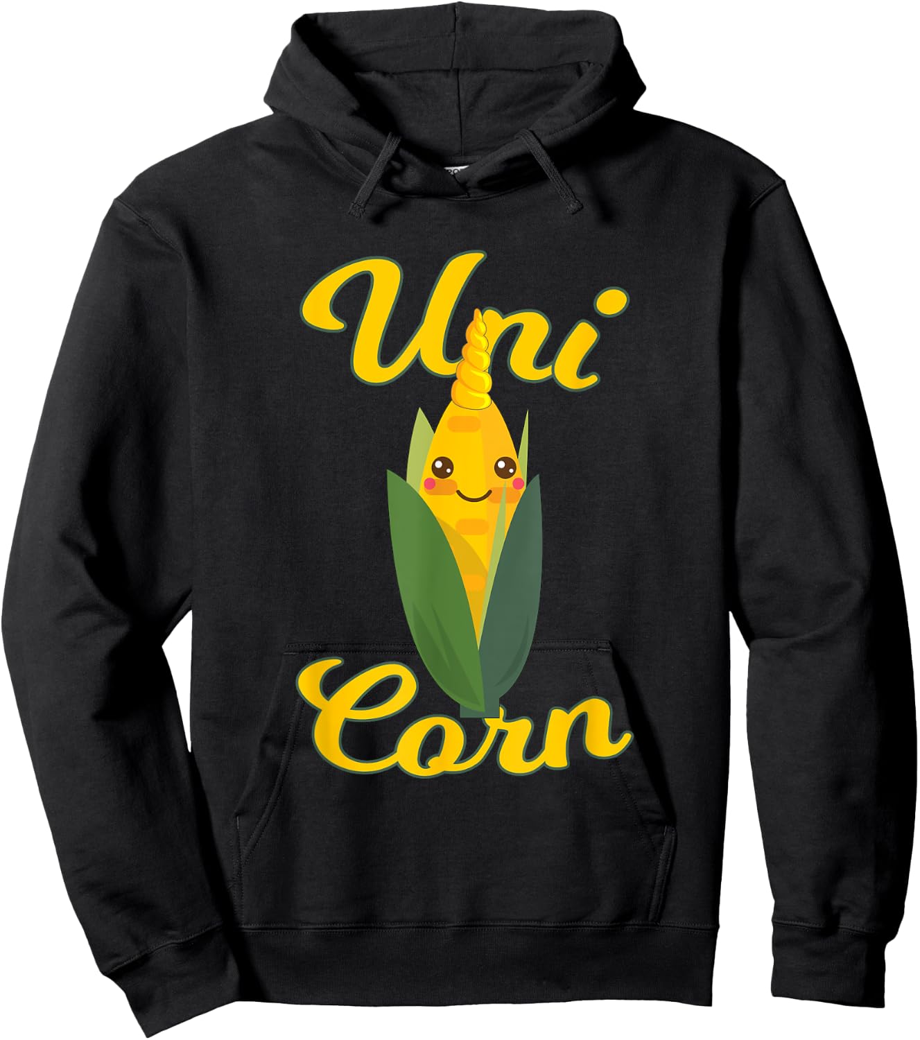 Uni Corn Cob With Horn Veggie Lover Funny Corn Gift Hoodie - Hoodie | Black