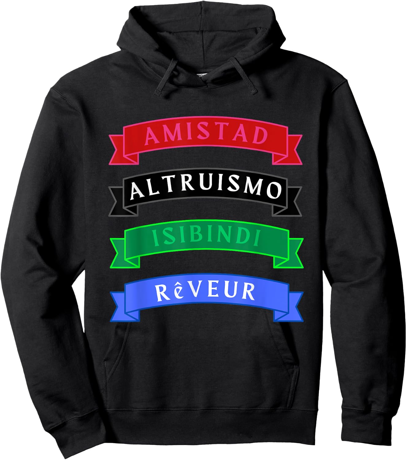 AMISTAD, ISIBINDI, ALTRUISMO, REVEUR 4 Houses 1 Family Hoodie - Hoodie | Black