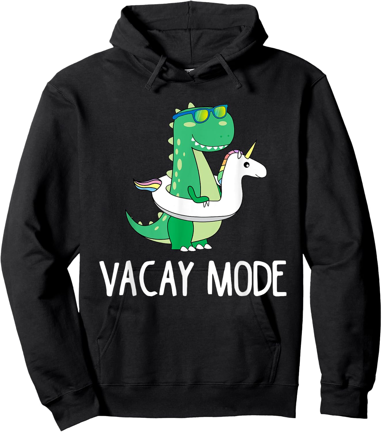 Vacay Mode Cute Dinosaur T Shirt Funny Family Vacation Gift Hoodie - Hoodie | Black