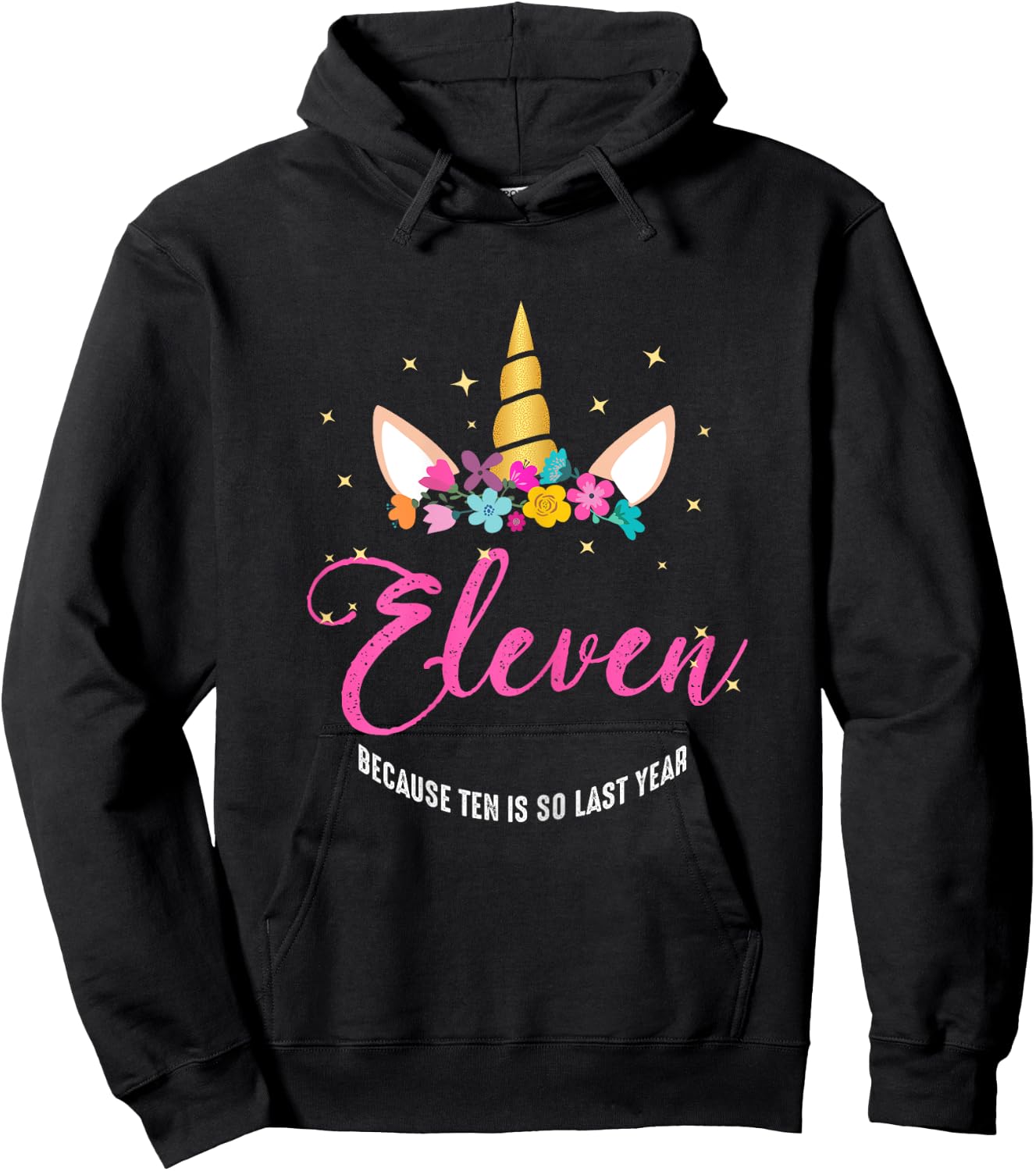 11 Years Old Birthday Girl Gifts Unicorn 11th Birthday Hoodie - Hoodie | Black
