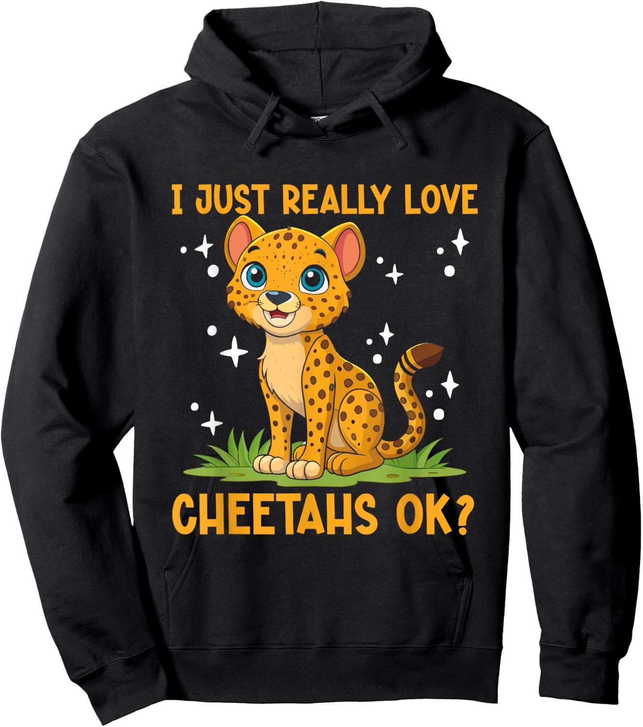 Cheetah Kids I Just Really Love Cheetahs Ok Hoodie - Hoodie | Black