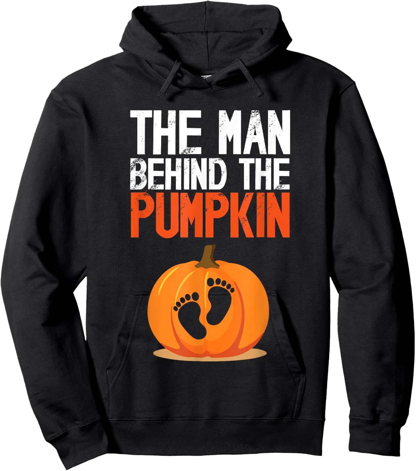 Halloween Man Behind The Pumpkin Cute Pregnancy Announcement Hoodie - Hoodie | Black