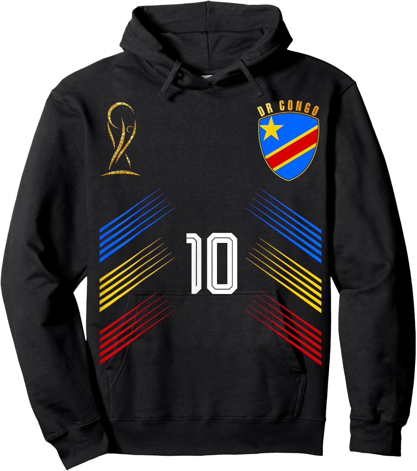 DR Congo Flag Congolese Pride Lovers Retro Hoodie - Hoodie | Black