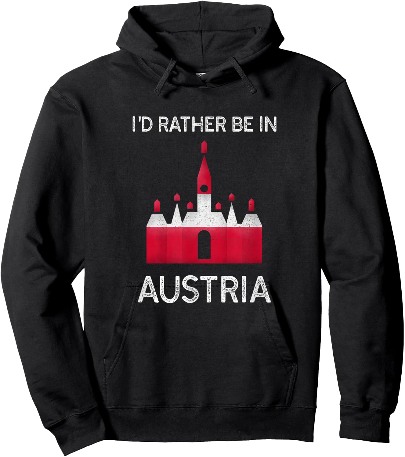 I'd Rather Be in Austria - Funny Austria Flag Souvenir Hoodie - Hoodie | Black
