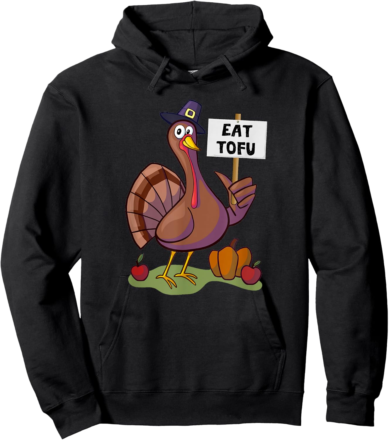 Thanksgiving Turkey Day Shirts Eat Tofu Thanksgiving Vegetarian Turkey Funny Hoodie - Hoodie | Black