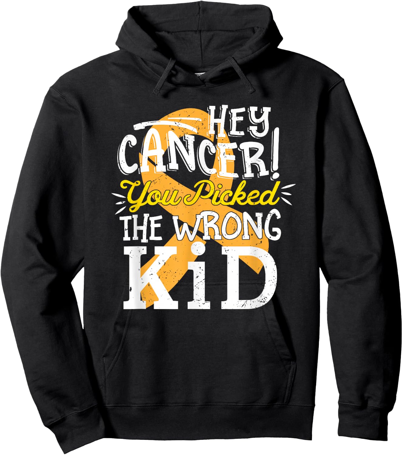 Childhood Cancer Shirt Awareness Survivor Wrong Kid Support Hoodie - Hoodie | Black
