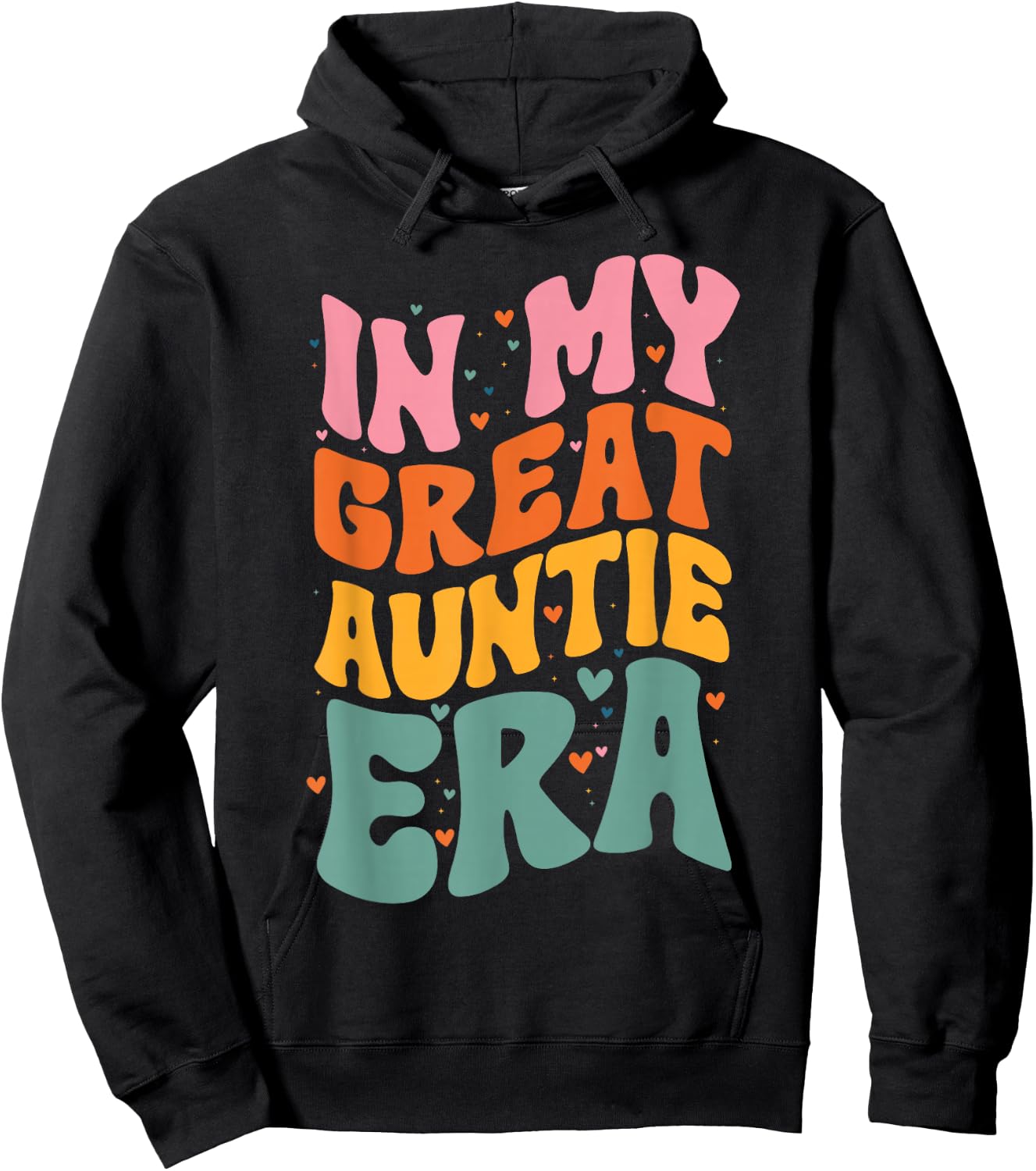 Groovy Retro Great Aunt In My Great Auntie Era Hoodie - Hoodie | Black