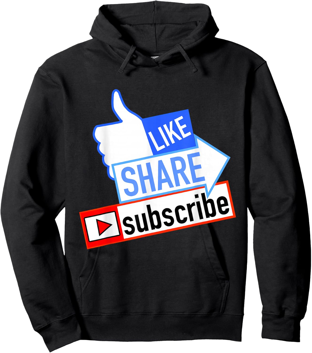 Social Media Like Share Subscribe Hoodie - Hoodie | Black