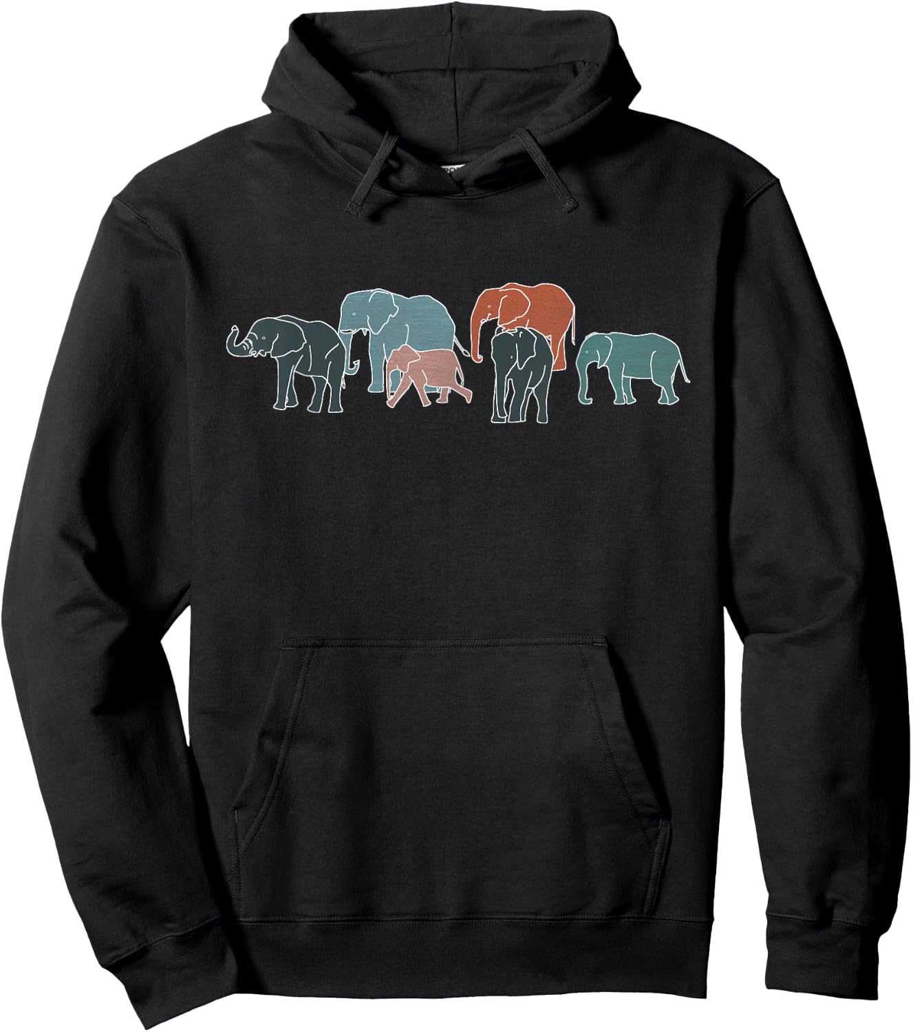 Thimbleberry African Shirts Herd of Elephants for Africa and Elephant Lovers Hoodie - Hoodie | Black