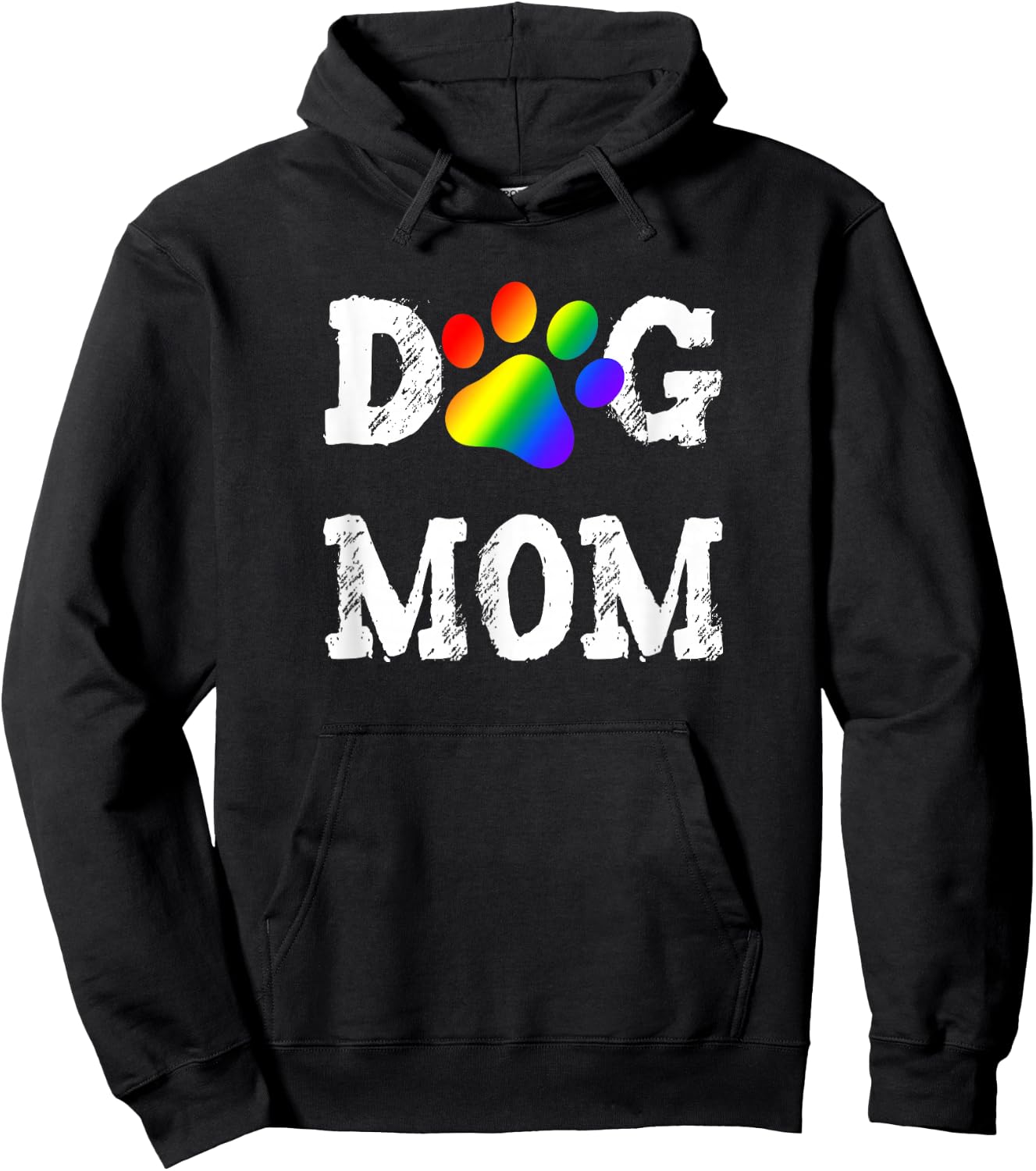 Lesbian Dog Mom Gift Gay Pride Dog Lover Rainbow Puppy Paw Women Kids Hoodie - Hoodie | Black