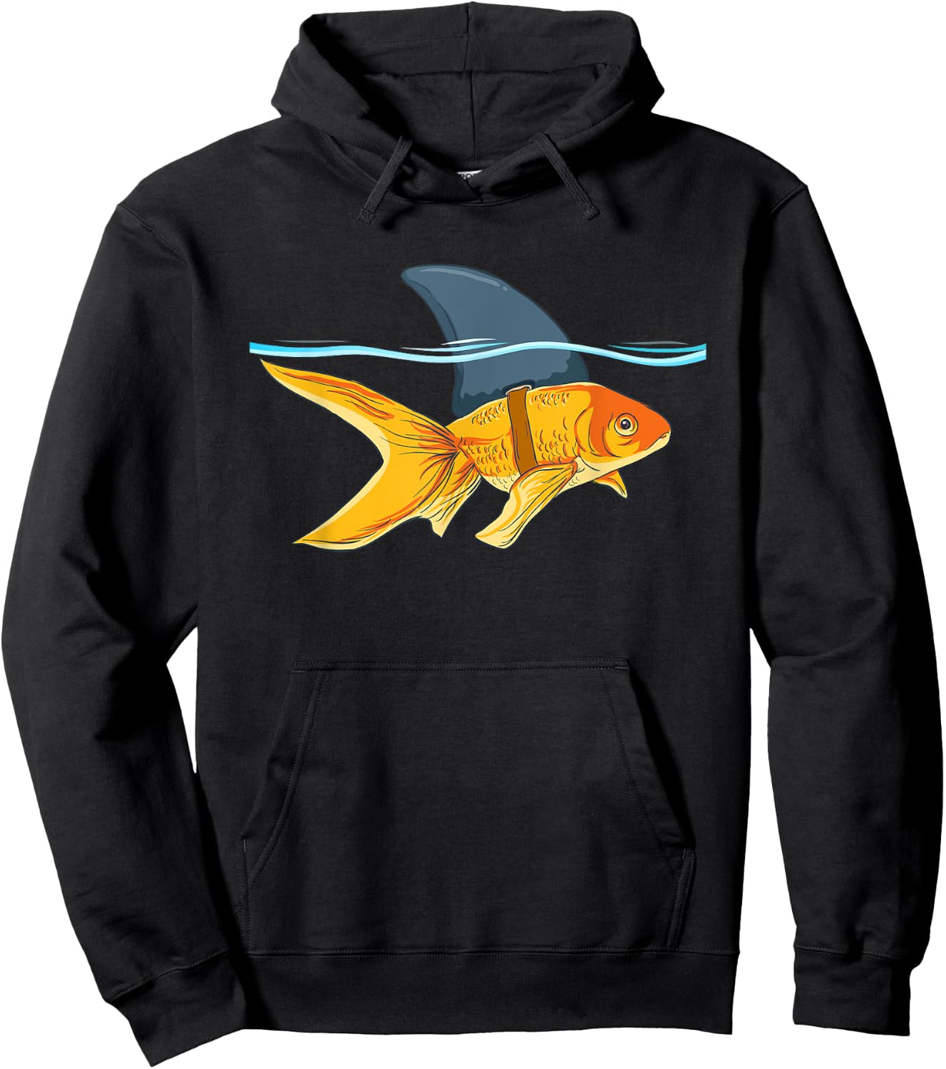 Goldfish with Fin Shark Funny Fish Hoodie - Hoodie | Black