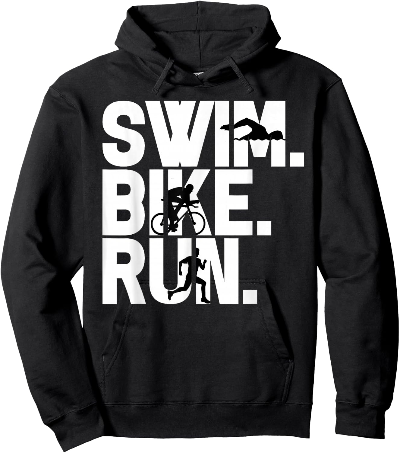 Swim Bike Run Triathlon Triathlete Athletics Gift Hoodie - Hoodie | Black