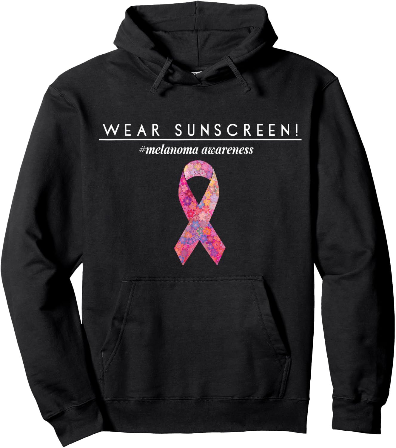 Wear Sunscreen T Shirt Melanoma Skin Cancer Awareness Shirt Hoodie - Hoodie | Black