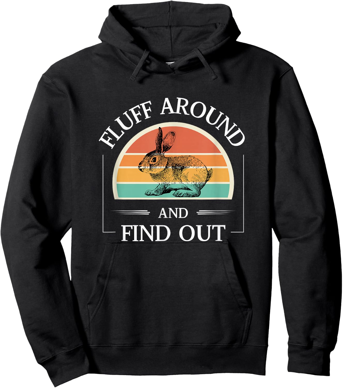 Funny Rabbit Fluff Around And Find Out Cute Rabbit Lover Hoodie - Hoodie | Black