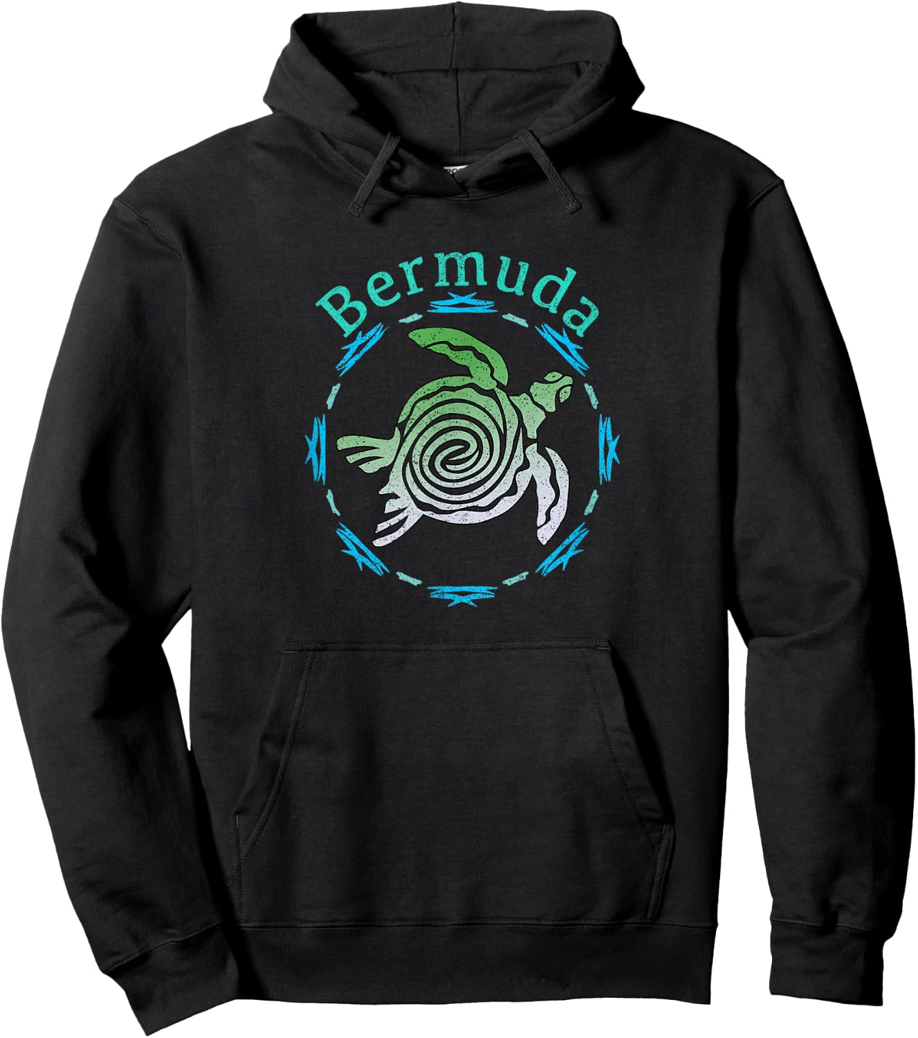 Bermuda Vintage Tribal Turtle Gift Hoodie - Hoodie | Black