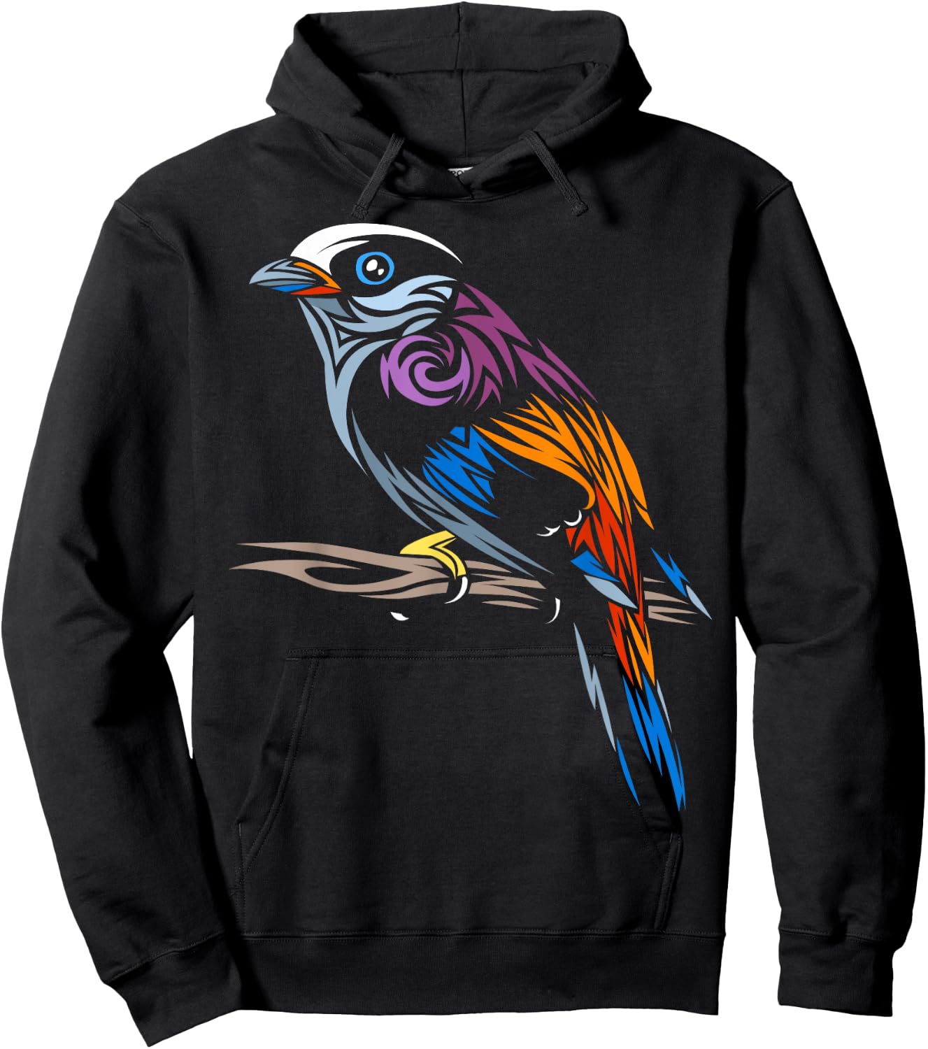 Tribal Sparrow tropical bird Hoodie - Hoodie | Black