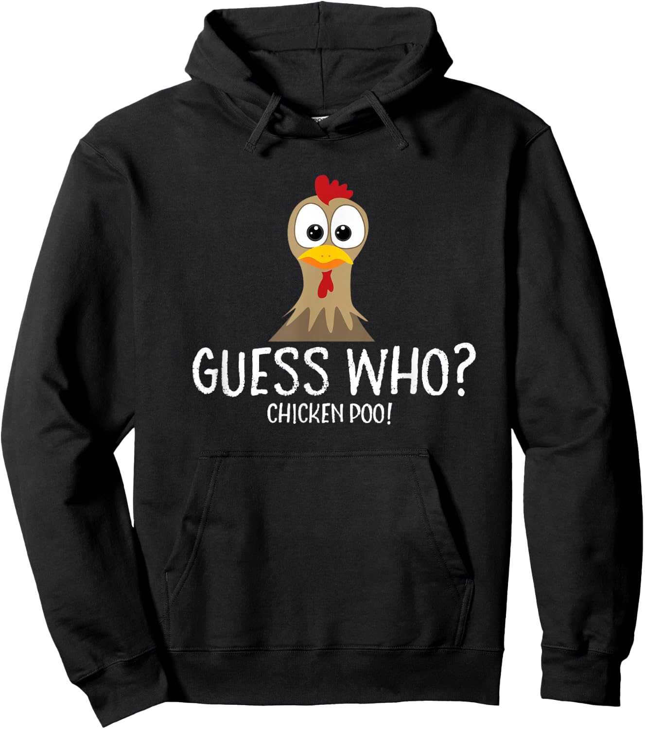 Guess Who Chicken Poo Farmer Gift Hoodie - Hoodie | Black