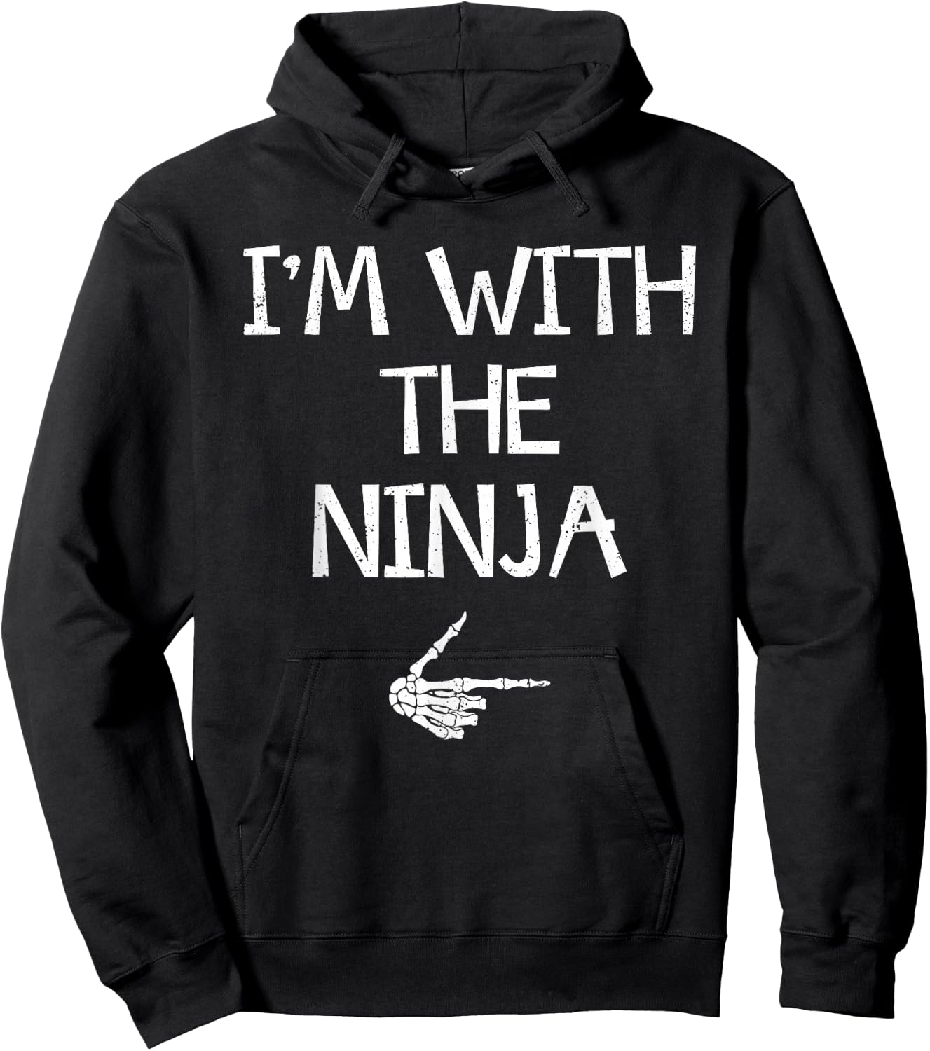 I'm With The Ninja Easy Halloween Costume Couples Matching Hoodie - Hoodie | Black