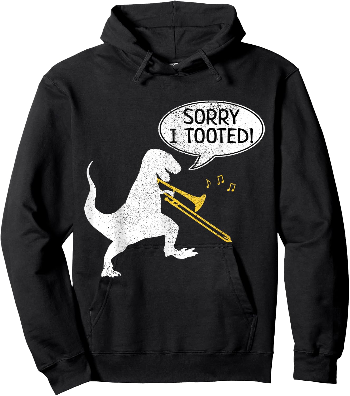 Sorry I Tooted Trombone Shirt Dinosaur Marching Band Hoodie - Hoodie | Black