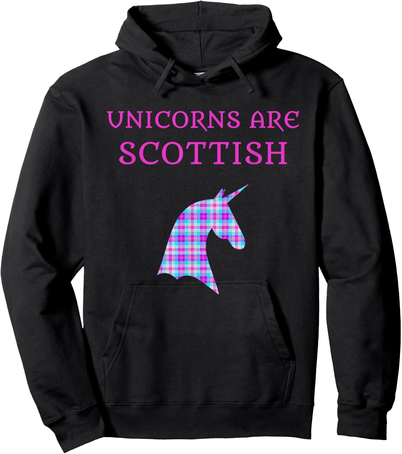 Unicorns Are Scottish Tartan Day Shirt Hoodie - Hoodie | Black