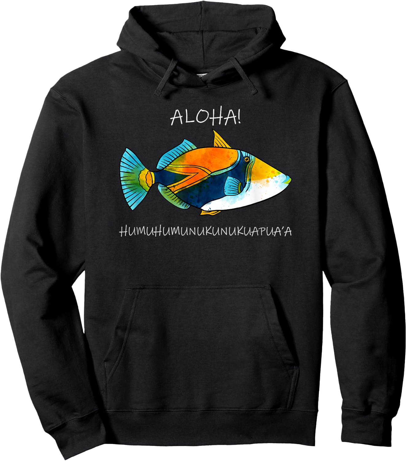 Humuhumunukunukuapua'a Olelo Hawaiian Reef Triggerfish Small Hoodie - Hoodie | Black
