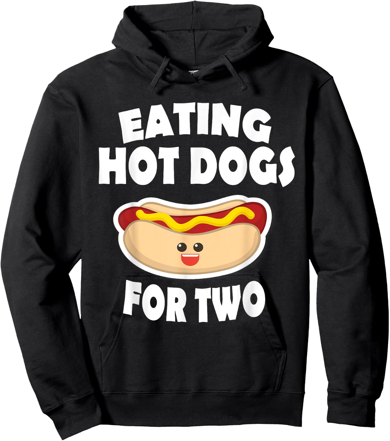 Eating Hot Dogs For Two Pregnant Funny Shirts Mom To Be Hoodie - Hoodie | Black